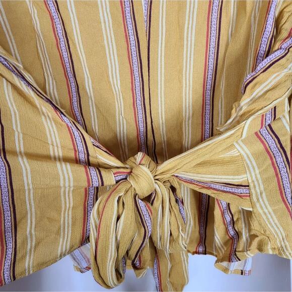 BLOUSE Nwt Ana Yellow Gold Stripe Oversized blouse xxl - Picture 6 of 10